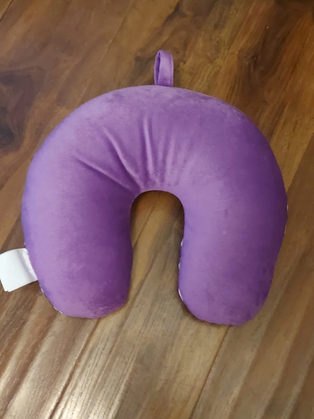 Striped Purple and White U-Shaped Travel Neck Pillow - Comfort Support